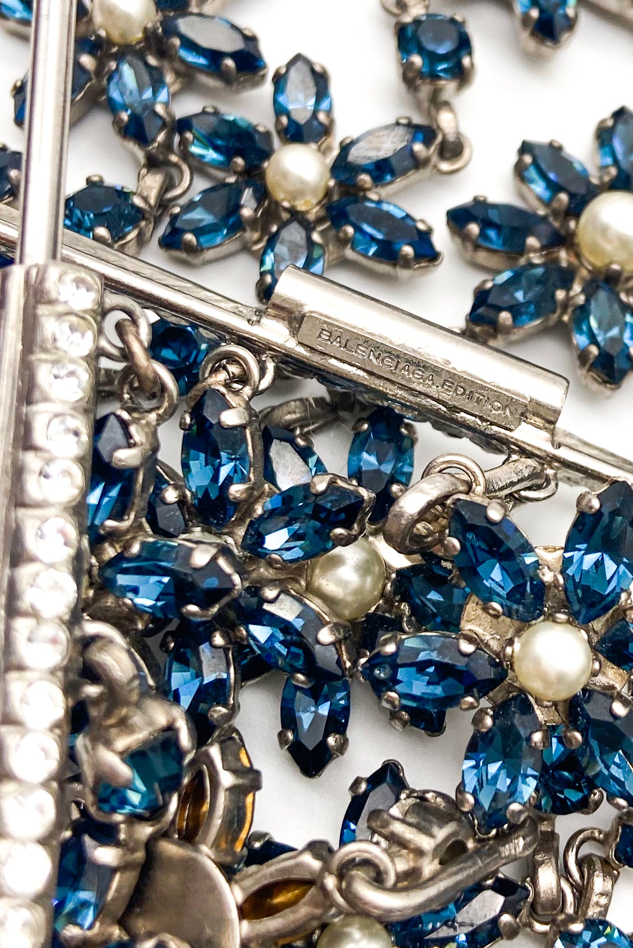 Balenciaga Blue Floral Crystal Multi Strand Necklace Fall 2008 by 