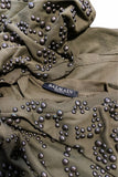 Balmain Military V Neck Metal Leopard Studded T-shirt Dress