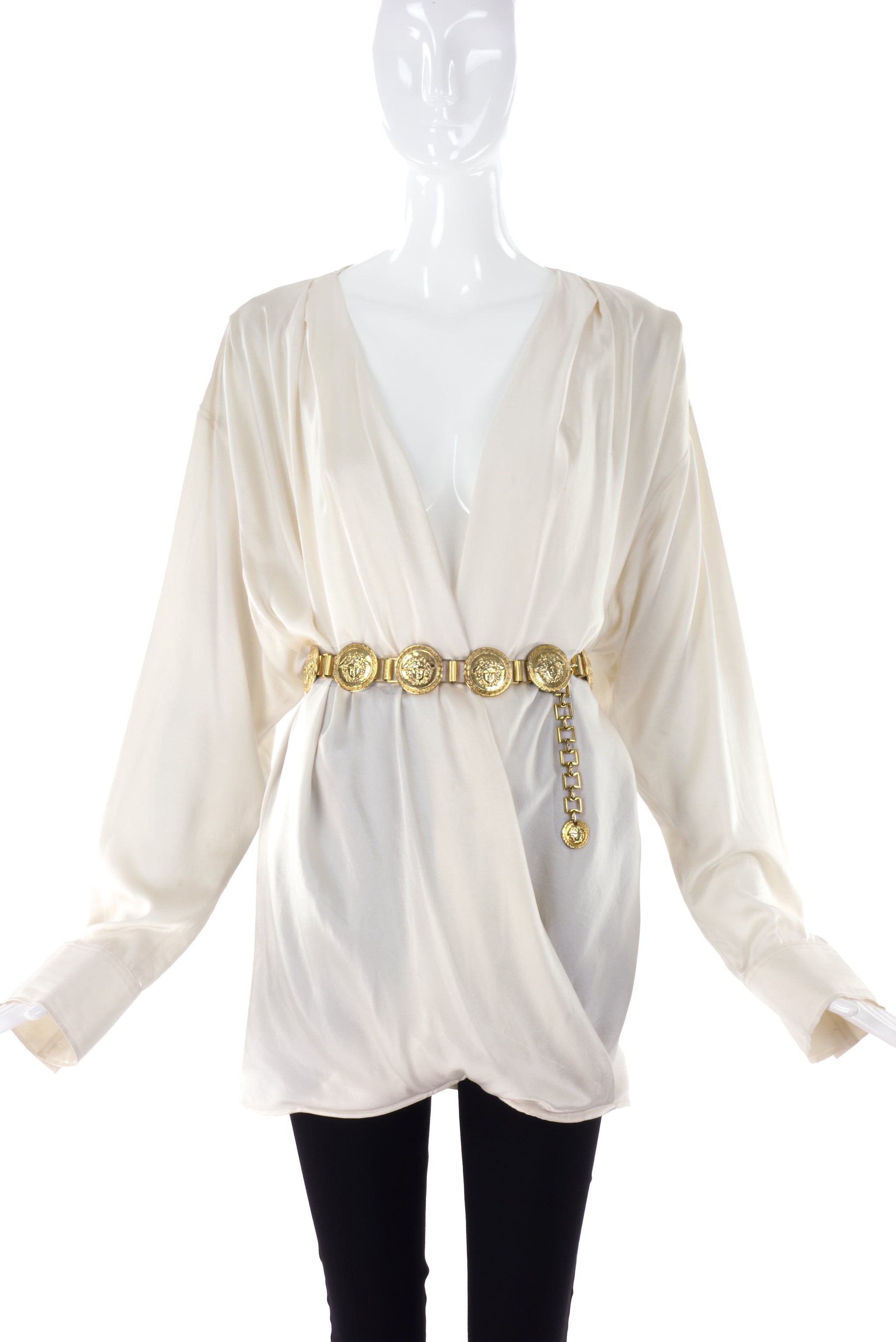 GIANNI VERSACE Medusa Gold Plated Coin Belt Chain Gianni Versace GIANNI VERSACE Vintage Medusa Logo Chain Belt Accessory Gold  main image 2
