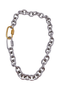 Cruize "Barthélémy" Silver Chain Double Silver & Gold Industrial Screw Clasp Necklace