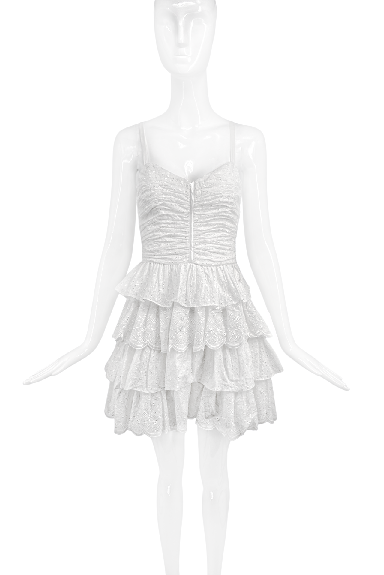 Betsey Johnson Vintage White Eyelet Lace Ruffle Tiered 'Like a Virgin' PaumLosAngeles Betsey Johnson Vintage White Eyelet Lace Ruffle Tiered 'Like a Virgin' PaumLosAngeles