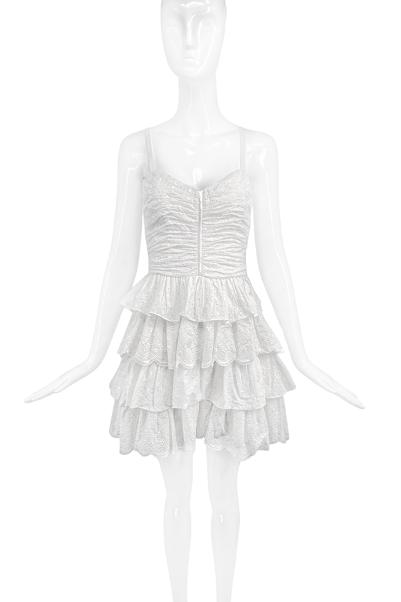 Betsey Johnson Vintage White Eyelet Lace Ruffle Tiered 'Like a Virgin' PaumLosAngeles Betsey Johnson Vintage White Eyelet Lace Ruffle Tiered 'Like a Virgin' PaumLosAngeles