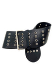 Vintage Oversized Black Leather with Silver Grommet Detail "Berlin" Belt