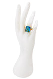 Vintage Blue Topaz Gold Cocktail Ring