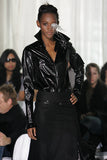 Boudicca Black Shine "Trashbag" Shirt Blouse with Pleated Detachable Cuffs FW2005
