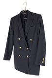 Brooks Brothers Navy Classic Gold Button Double Breasted Preppy Blazer