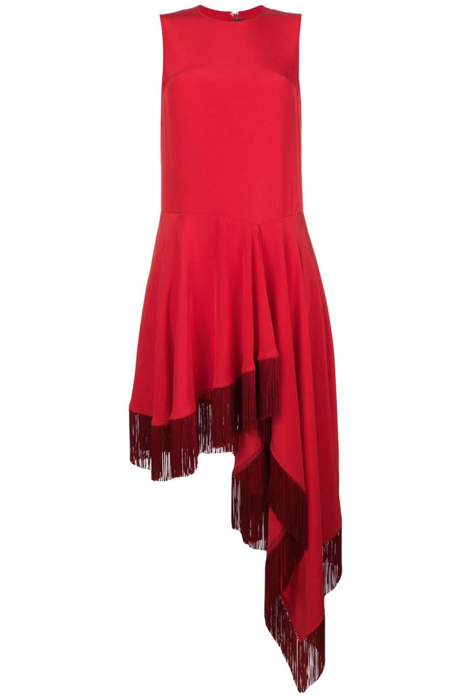 Calvin Klein 205W39NYC by Raf Simons Red Asymmetrical Dress with Fring PaumLosAngeles Calvin Klein 205W39NYC by Raf Simons Red Asymmetrical Dress with Fring PaumLosAngeles