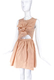 Carven Nude Peach Cut out Dress with Bow