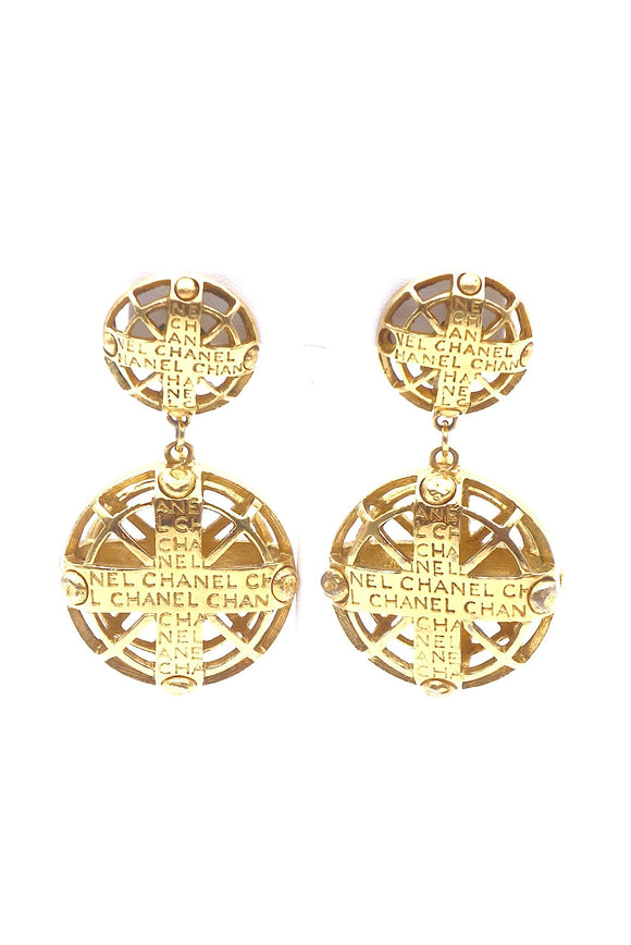 Chanel Cross Cage with Logo Statement  Earrings - BOUTIQUE PURCHASE PRICE