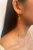 Christian Dior Red Yellow Long Flame Earrings