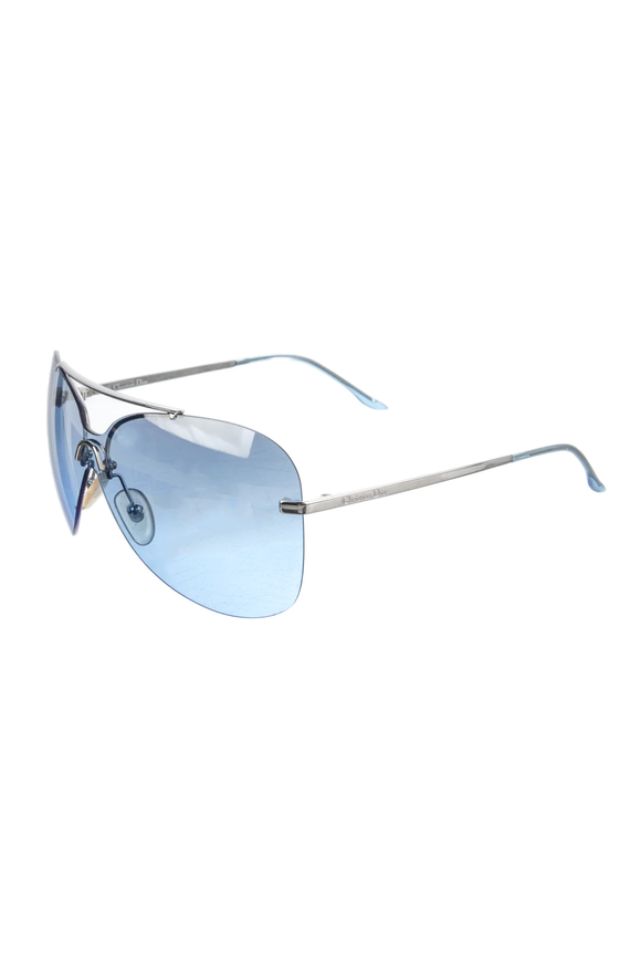Christian Dior by Dior Blue Aviator Shield Sunglasses Y2K