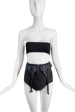 Christian Dior Black Satin and Lace High-Waisted Garter Belt