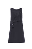 Christopher Kane Black Wool Crepe Crystal Button Dress - BOUTIQUE PURCHASE PRICE
