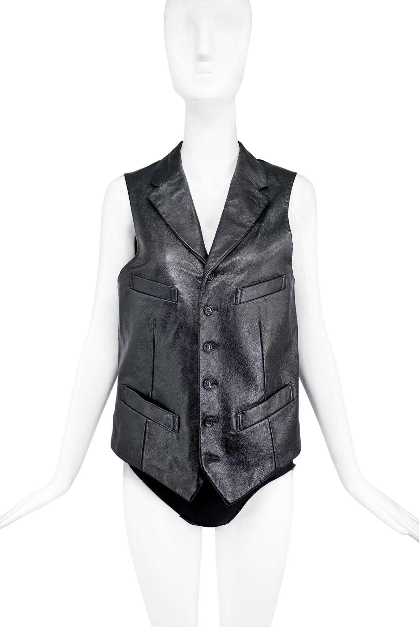 Comme des Garçons Black Leather Suit Vest – PauméLosAngeles