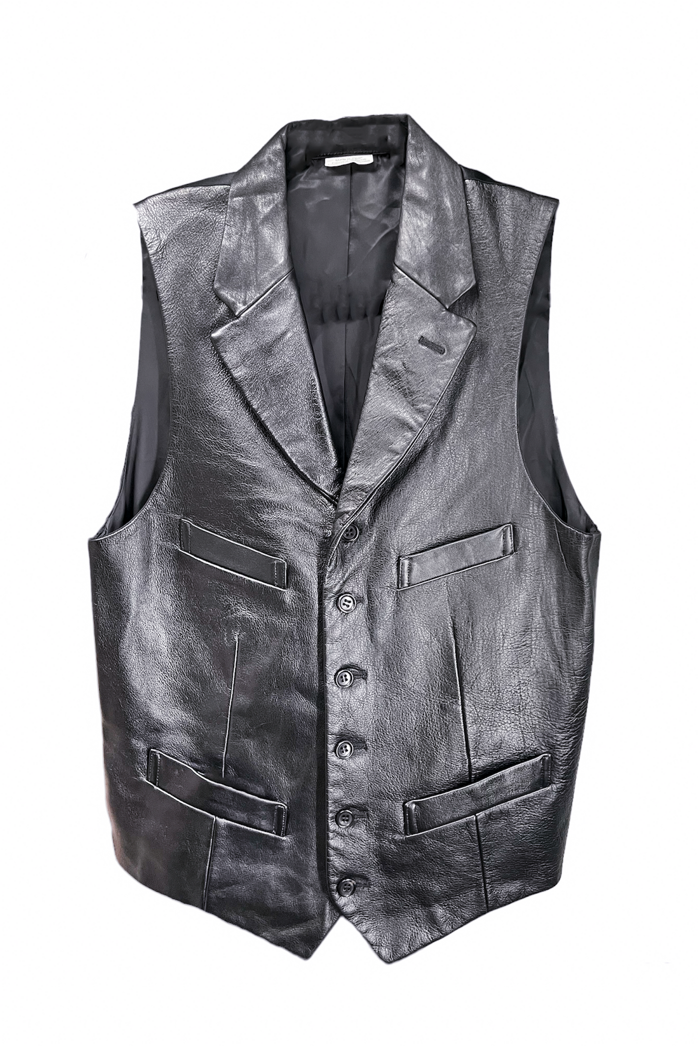 Comme des Garons Black Leather Suit Vest PaumLosAngeles Comme des Garons Black Leather Suit Vest PaumLosAngeles
