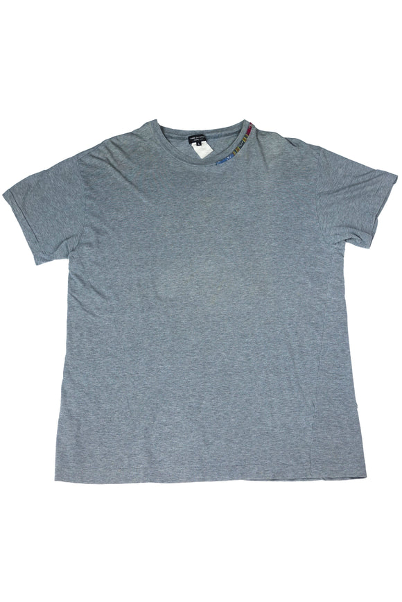 Comme des Garçons Homme Grey T-Shirt with Multicolor Stripe at Neck