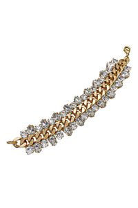 Vintage Gold Chain with Crystal Trim Bracelet