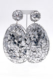 Custom Silver "Shattered Mirror" Oversize Statement Earrings