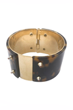 Dsquared2 D2 Tortoise Shell Bracelet with Gold Inside & Spikes and Insignia