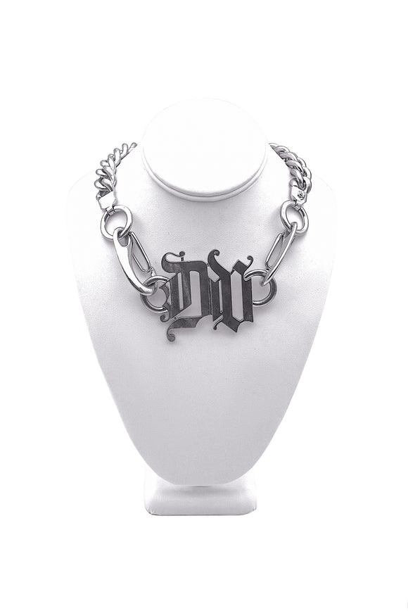 Versace Silver Large Chain Necklace with 