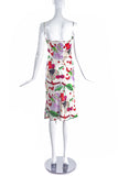 John Galliano Cherry Printed Silk Dress FW2003