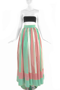 Albert Capraro Pink and Green Formal Evening Skirt