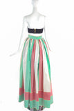 Albert Capraro Pink and Green Formal Evening Skirt