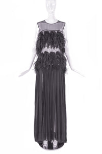 Vionnet Chiffon Feather Gown Dress