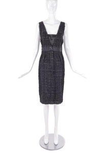 chanel classic dress Chanel Autumn/Winter 2005 Cream Wool Dress with Black Passimenterie Trim For Sale at 1stDibs