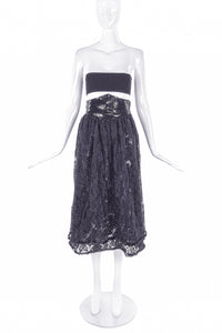 Valentino Night Black Lace Skirt with Black Sequin Corset Belt - BOUTIQUE PURCHASE PRICE