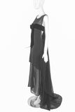 Yves Saint Laurent by Tom Ford Black Organza Empire Waist Finale Gown Dress FW2002