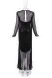 Chanel Black Chiffon Drape Gown Dress with a Patent Leather Corset
