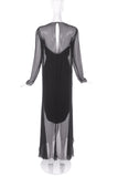 Chanel Black Chiffon Drape Gown Dress with a Patent Leather Corset