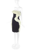 Lanvin Black Velvet Strapless Dress with Ivory Ruffle Fall 2012 collection