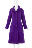 Mila Schön Purple Wool Felt Coat circa 1960's - BOUTIQUE PURCHASE PRICE