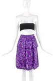 Yves Saint Laurent Purple Floral Chiffon Skirt and Top Set SS2007