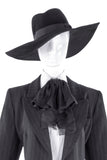 Eric Javits "Racquel" Black Wool Wide Brim Floppy Fedora Hat