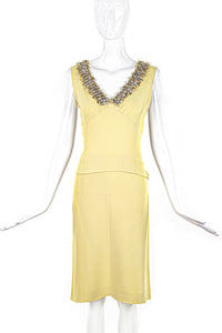 Miu Miu Yellow Top and Skirt Set with Embellishment SS2004 - BOUTIQUE PURCHASE PRICE