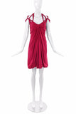 Vionnet Red Grecian Drape Multi Strap Harness Dress - BOUTIQUE PURCHASE PRICE