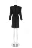 Donna Karan Black Jersey Tuxedo Jacket Wrap Mini Dress
