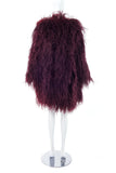 Vintage Burgundy Maroon Ostrich Feather Jacket