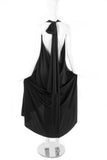 Stephen Burrows Black Backless Halter Neck Gown Dress with Bow