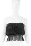 Vicky Tiel Black Chiffon Strapless Beaded Top and Skirt - BOUTIQUE PURCHASE PRICE
