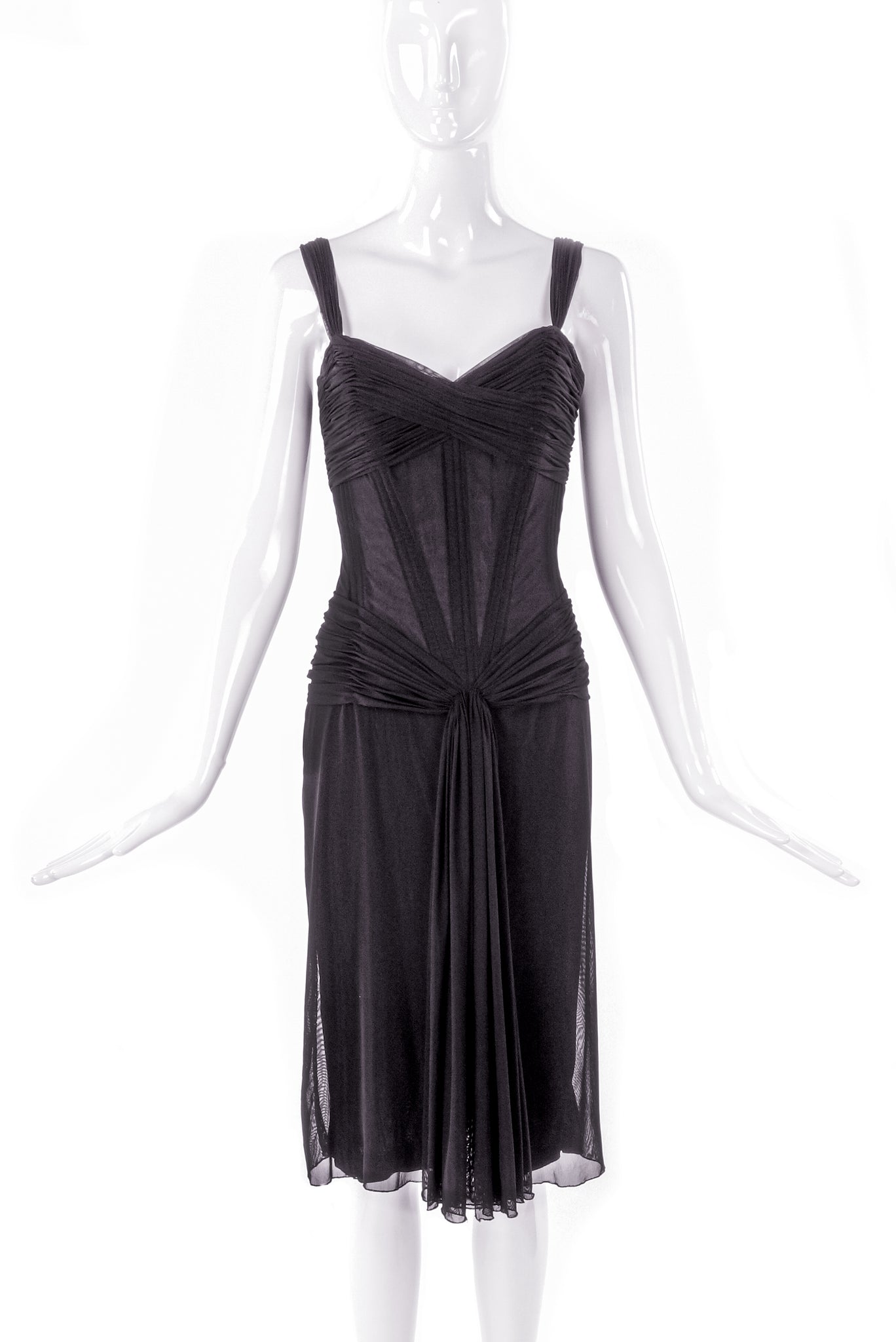 Vicky Tiel Black Chiffon Ruched Corset Pretty Woman Cocktail Dress - B PaumLosAngeles Vicky Tiel Black Chiffon Ruched Corset Pretty Woman Cocktail Dress - B PaumLosAngeles