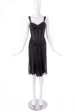 Vicky Tiel Black Chiffon Ruched Corset Pretty Woman Cocktail Dress - BOUTIQUE PURCHASE PRICE