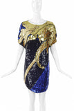 Pepper Pistol Gold and Blue Sequin Shirt Dress