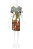 Ashish Gold, Silver and Bronze Sequin Mini T-Shirt Dress