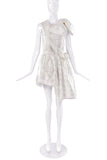 Simone Rocha Rubberized Ivory Lace and Tulle Mini Dress with Detachable Bow