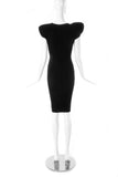 Jeremy Scott Paris Black Jersey BodyCon Dress with Exaggerated Shoulders