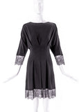 Francesco Scognamiglio Fit and Flare Black Dress with Lace - BOUTIQUE PURCHASE PRICE